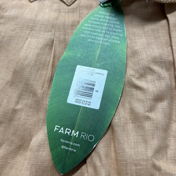 Farm Rio Beige tailored shorts size small - Picture 5 of 5